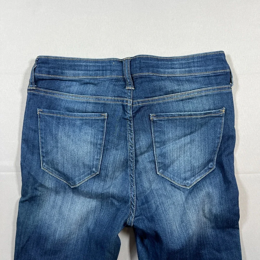 Cello Skinny Jeans Womens 7x28 Blue Whiskered Denim Cotton Medium Wash Mid Rise